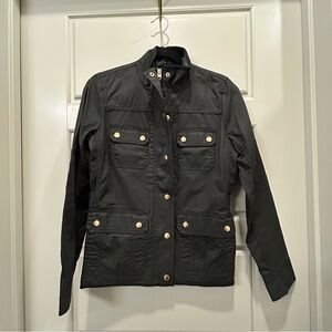 J. Crew Women's Utility Jacket in Black with Gold Buttons